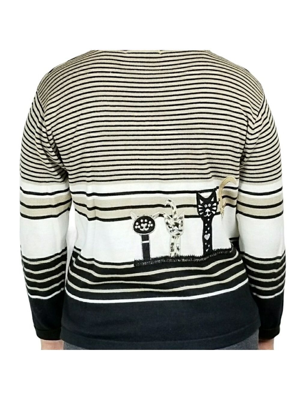 VINTAGE knit Kitten / cat lady Cardigan sweater - Picture 8 of 8